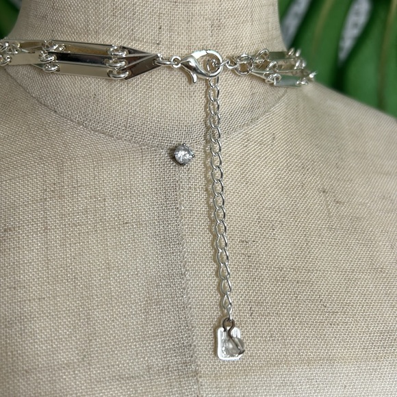 🖤ROBERT LEE MORRIS SOHO shiny silver plated multi-strand necklace - Picture 4 of 10